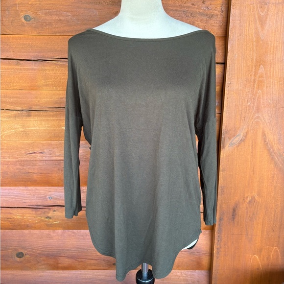 Olive Green Papermoon Women's cut-out cold shoulder Top - Picture 1 of 5